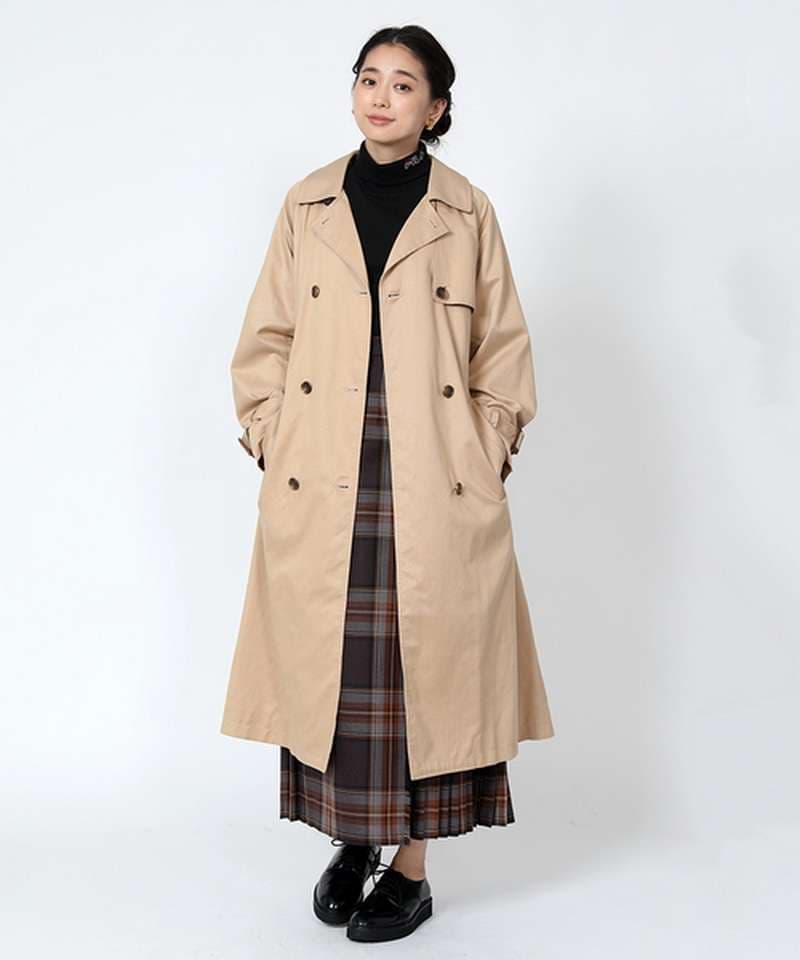 クラシカル トレンチ ロングコート シンプルファッション