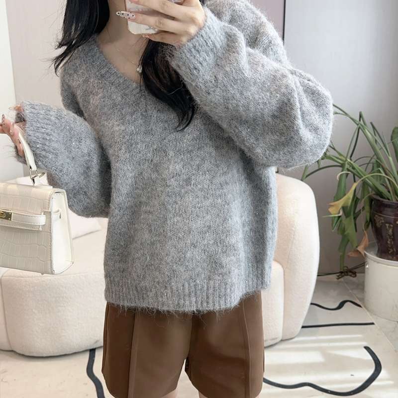ふわもこベーシックニット シンプルファッション