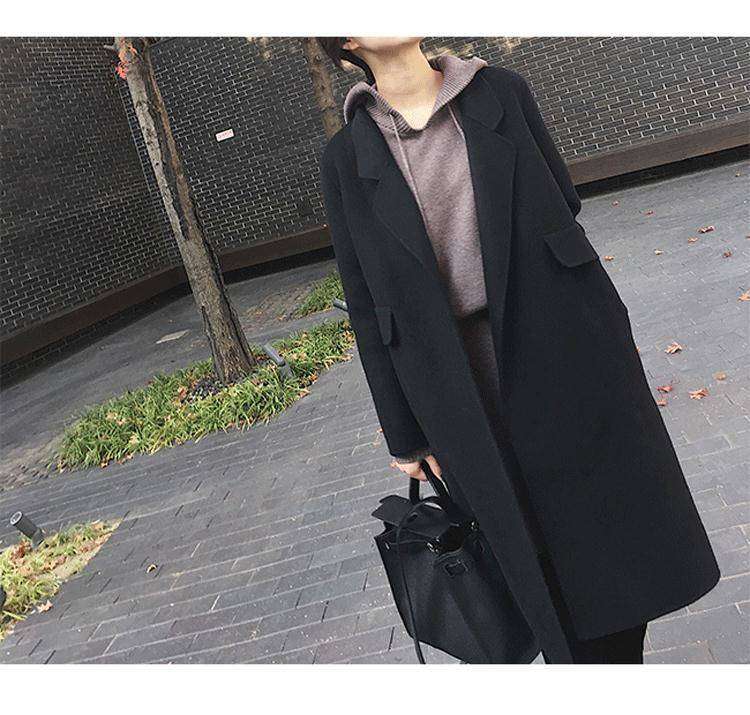 シンプルラインロングコート シンプルファッション