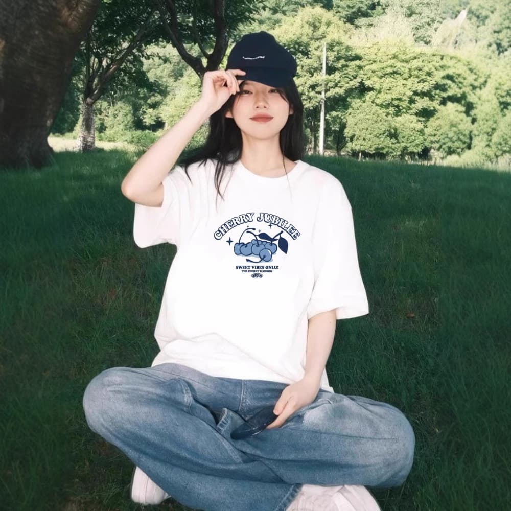 シンプルファッション コットン素材ゆったり半袖Tシャツ