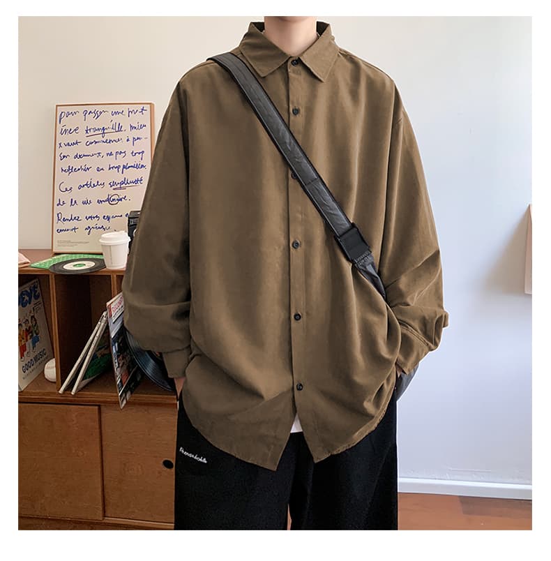 ゆったりシルエットシャツ シンプルファッション