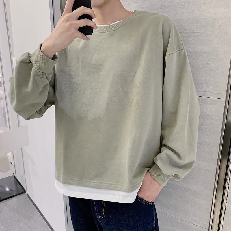 レイヤードカットソー シンプルファッション