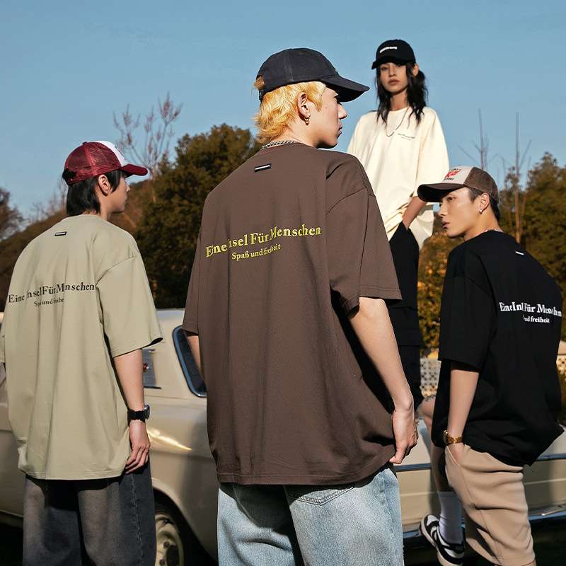 人間島 リラックスフィットTシャツ シンプルファッション