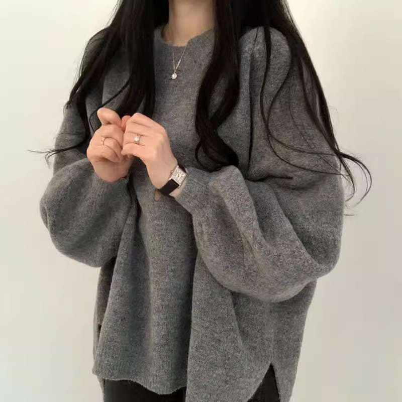 ゆったりオーバーサイズニット シンプルファッション