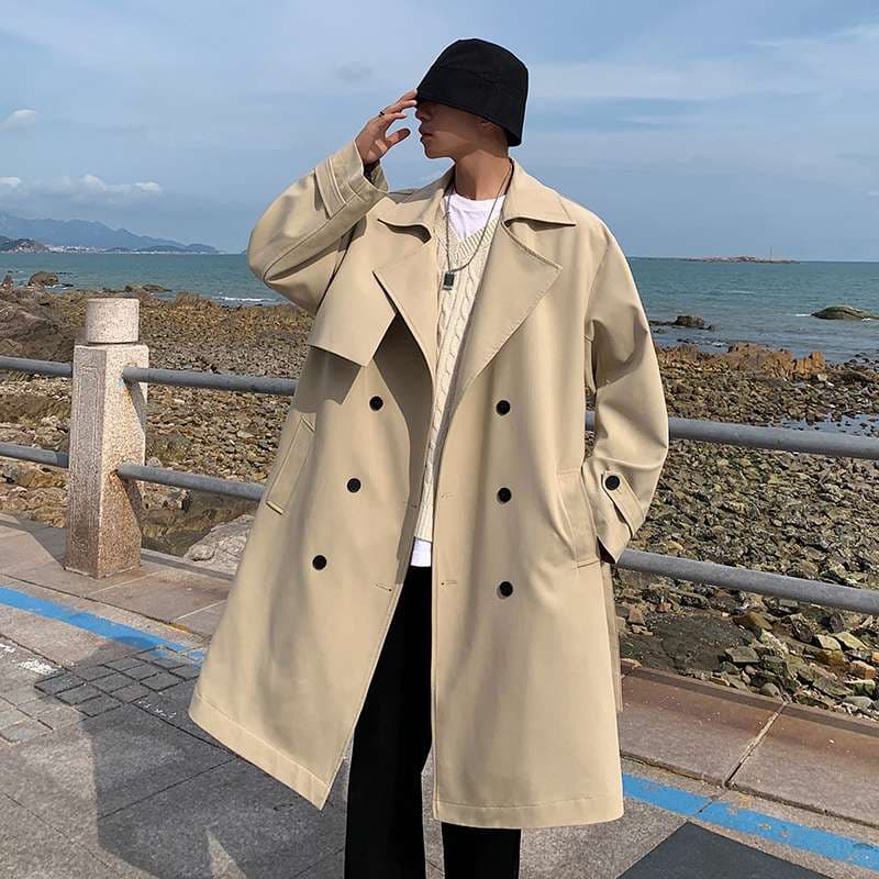 オーバーサイズロングコート シンプルファッション