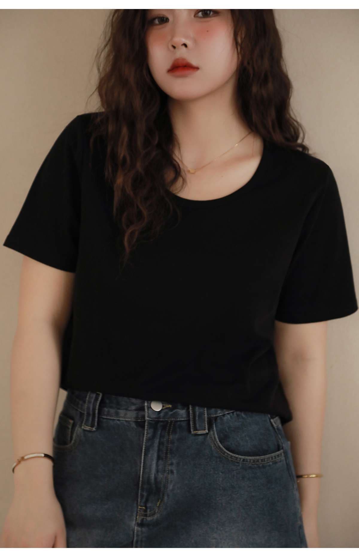 なめらかさらり ベーシックTシャツ シンプルファッション