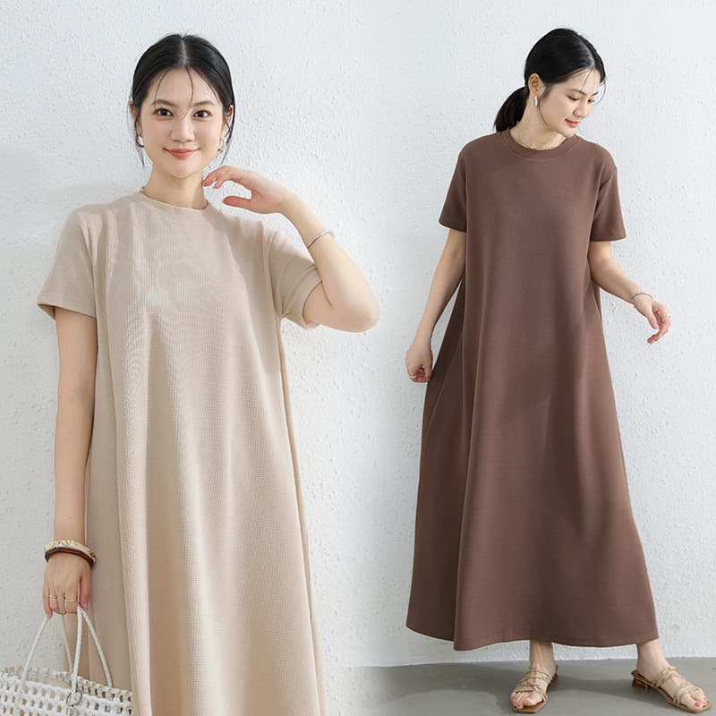 リラックスワンピース ゆったりシルエット シンプルファッション ワンマイルウェア