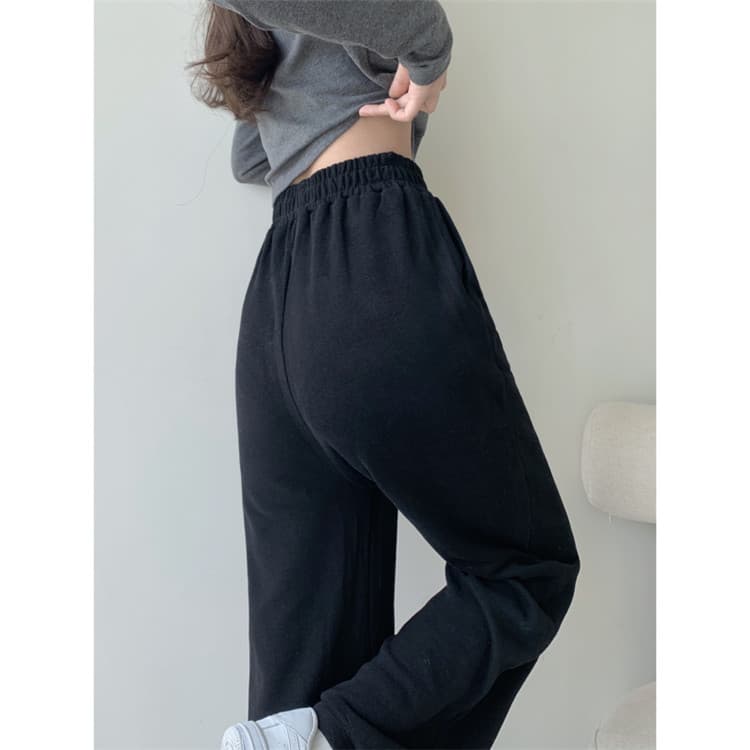 シンプルファッションパンツ シンプル ワイドレッグ ハイウエスト パンツ