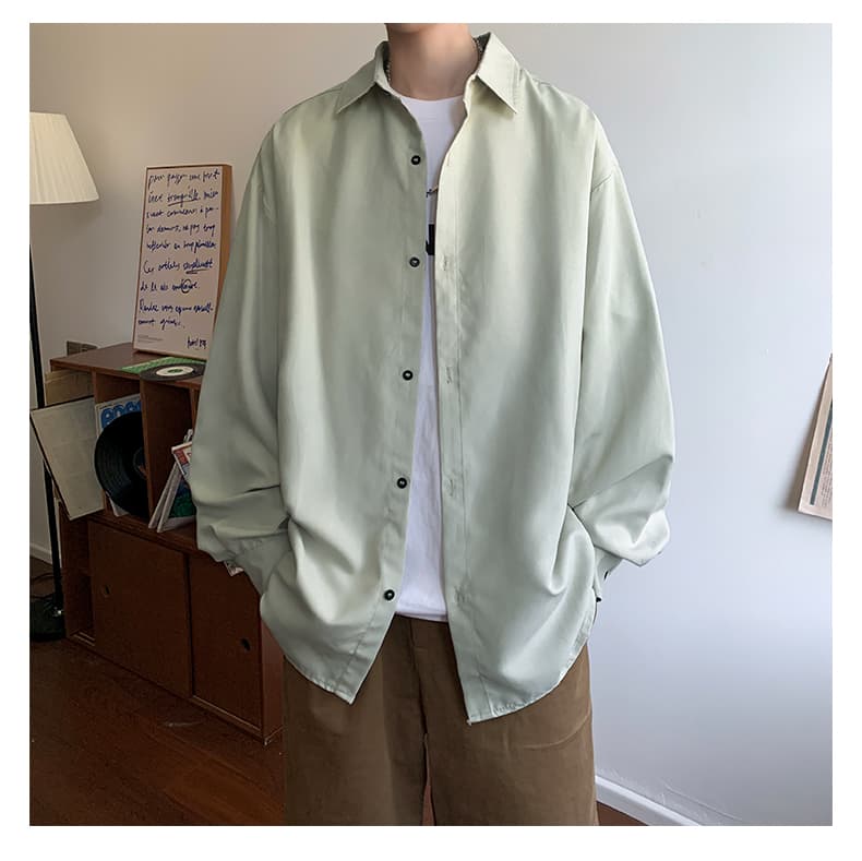 ゆったりシルエットシャツ シンプルファッション
