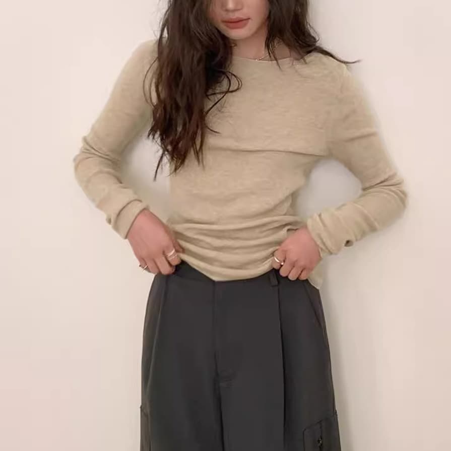 上質シンプルニュアンスニット シンプルファッション