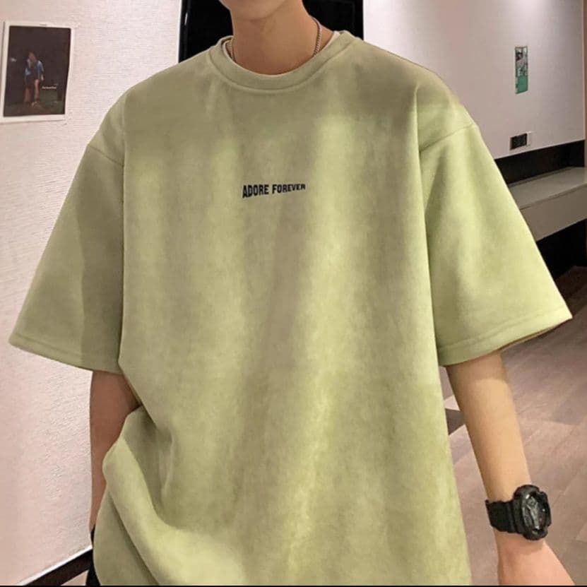 シンプルファッション ヘビーウェイト ゆったり シンプル半袖Tシャツ