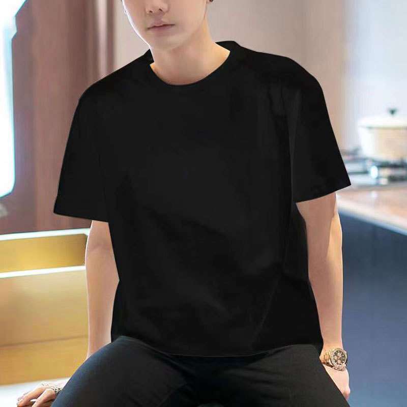 無地クルーネック半袖Tシャツ シンプルファッション