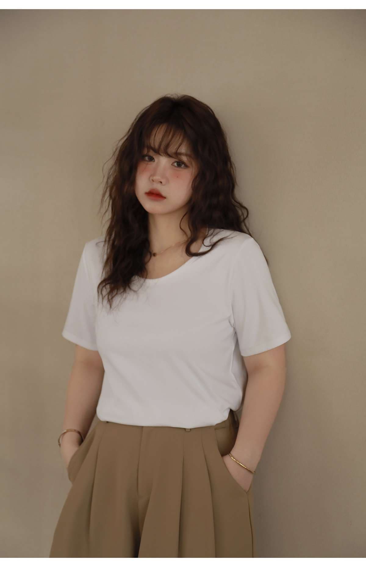 なめらかさらり ベーシックTシャツ シンプルファッション