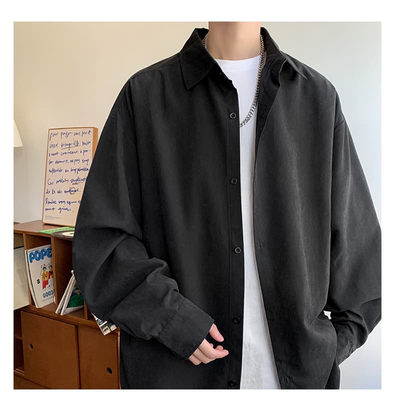 ゆったりシルエットシャツ シンプルファッション