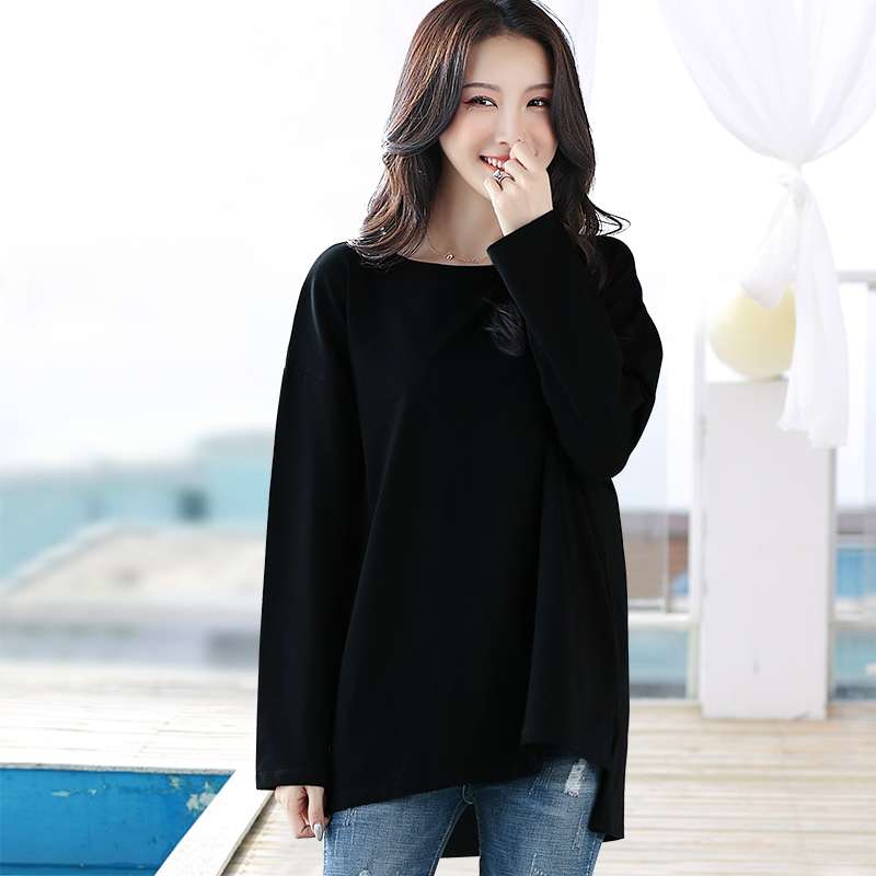 シンプルシルエット ゆったりロングTシャツ シンプルファッション