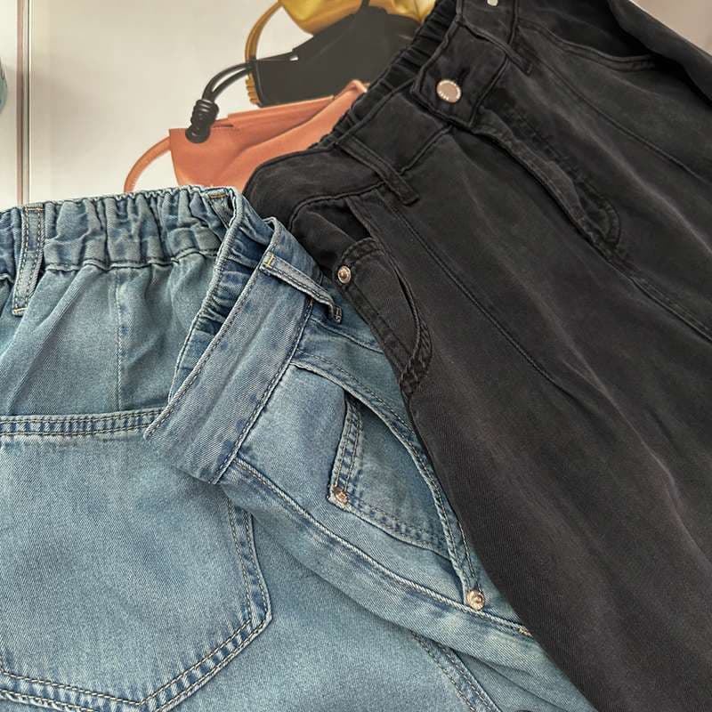 リラックスワイドデニムパンツ シンプルファッション