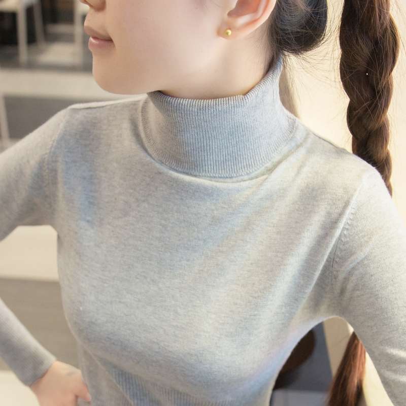 シンプル タートルネック リブニット シンプルファッション