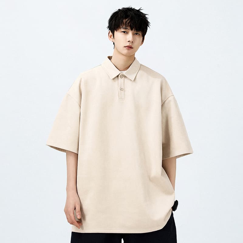 シンプルファッション オーバーサイズ半袖ポロシャツ