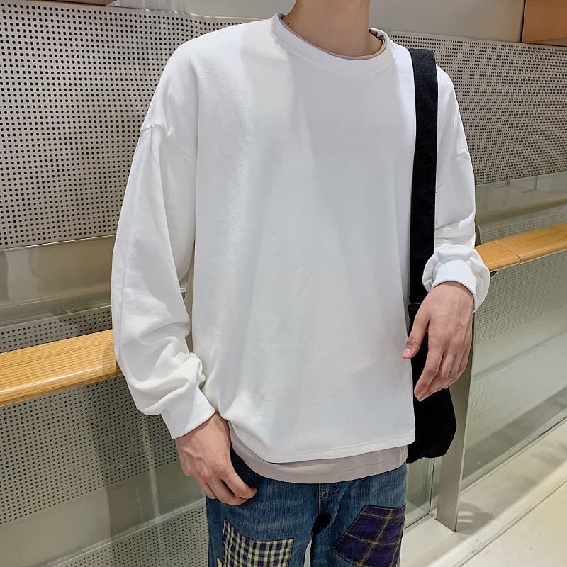 レイヤードカットソー シンプルファッション