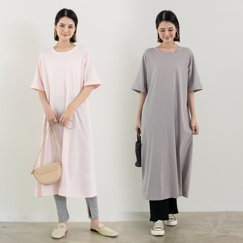 リラックスワンピース シンプルファッション