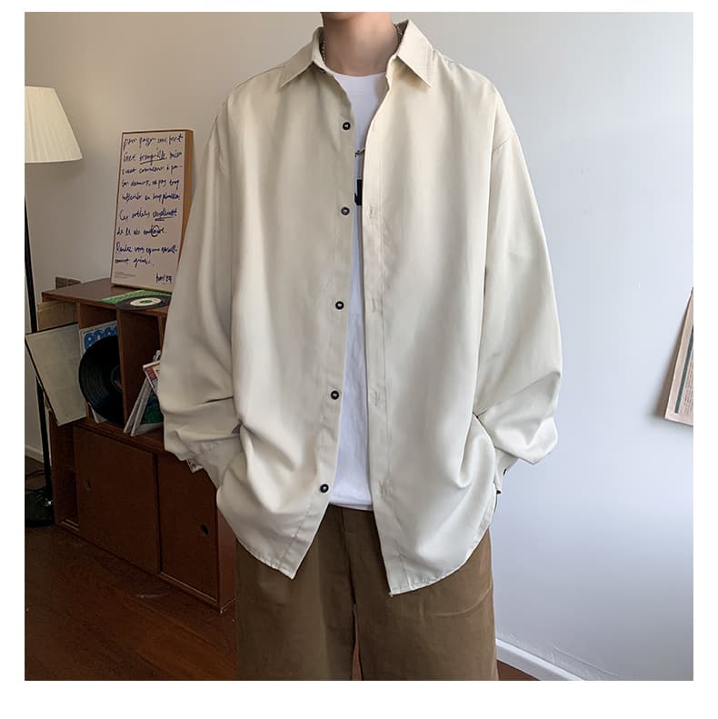 ゆったりシルエットシャツ シンプルファッション