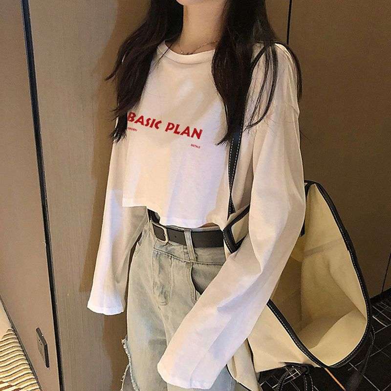 ベーシックプラン クロップドロンT シンプルファッション