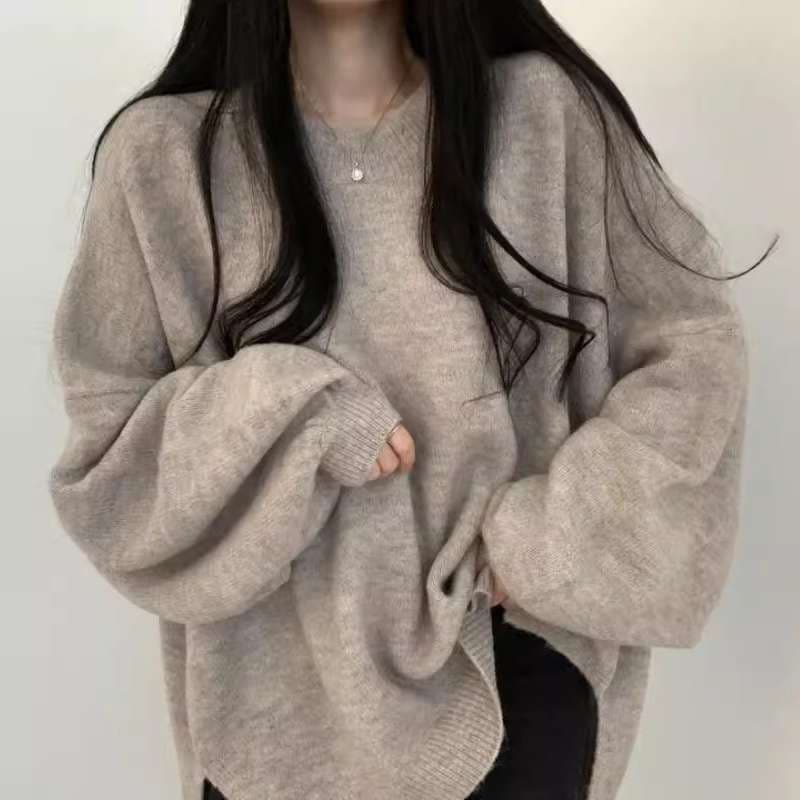 ゆったりオーバーサイズニット シンプルファッション