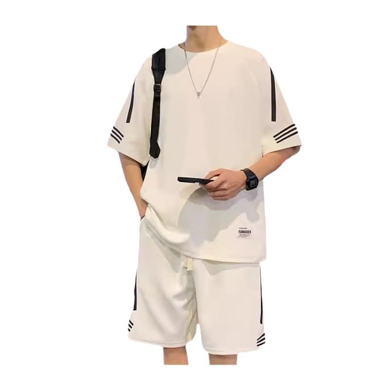シンプルファッション ラインデザインセットアップ上下セット