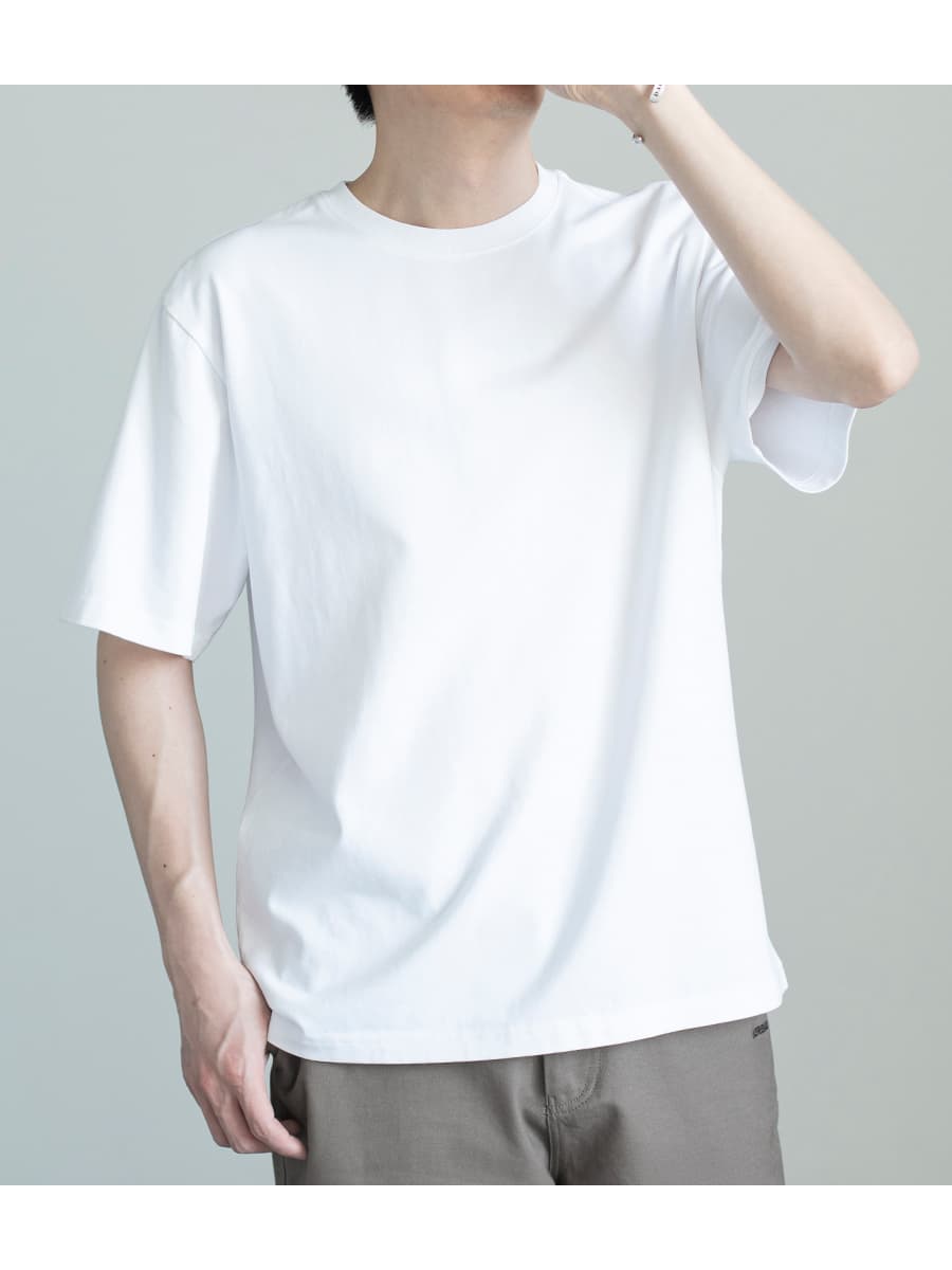 クルーネック半袖ベーシックカットソー シンプルファッション