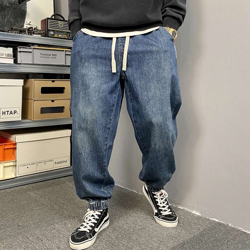ゆったりデニムジョガーパンツ シンプルファッション