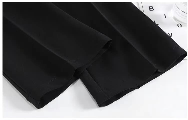 美シルエット センタープレス スラックスパンツ シンプルファッション