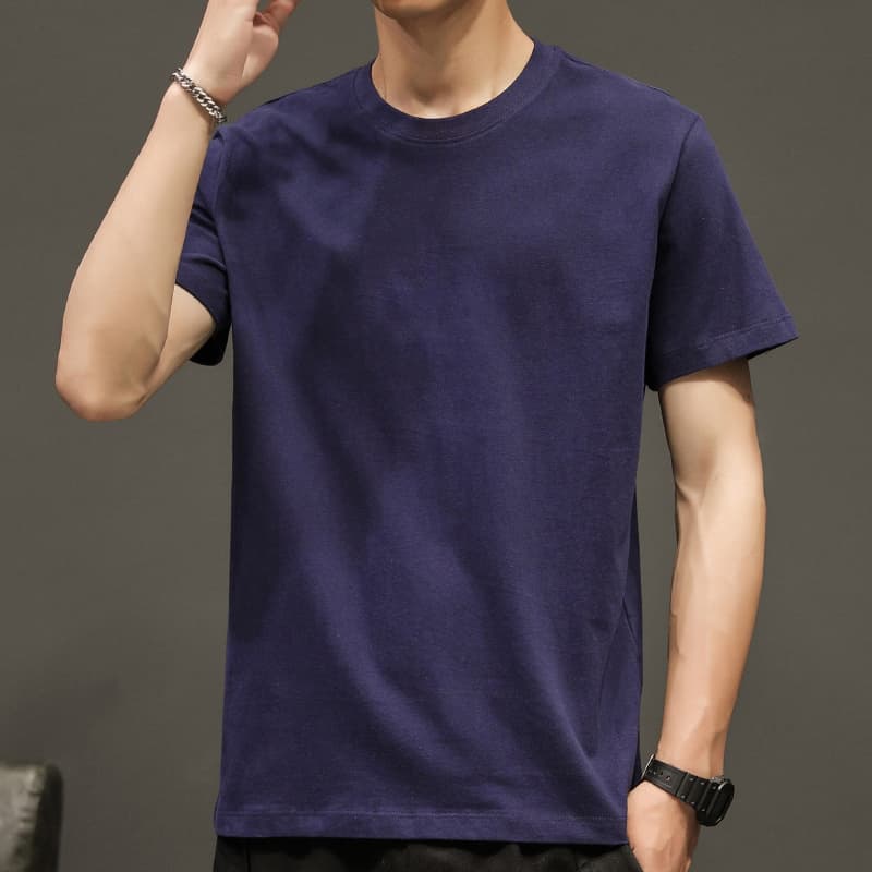 シンプルファッション ゆったり着れるVネック純綿Tシャツ