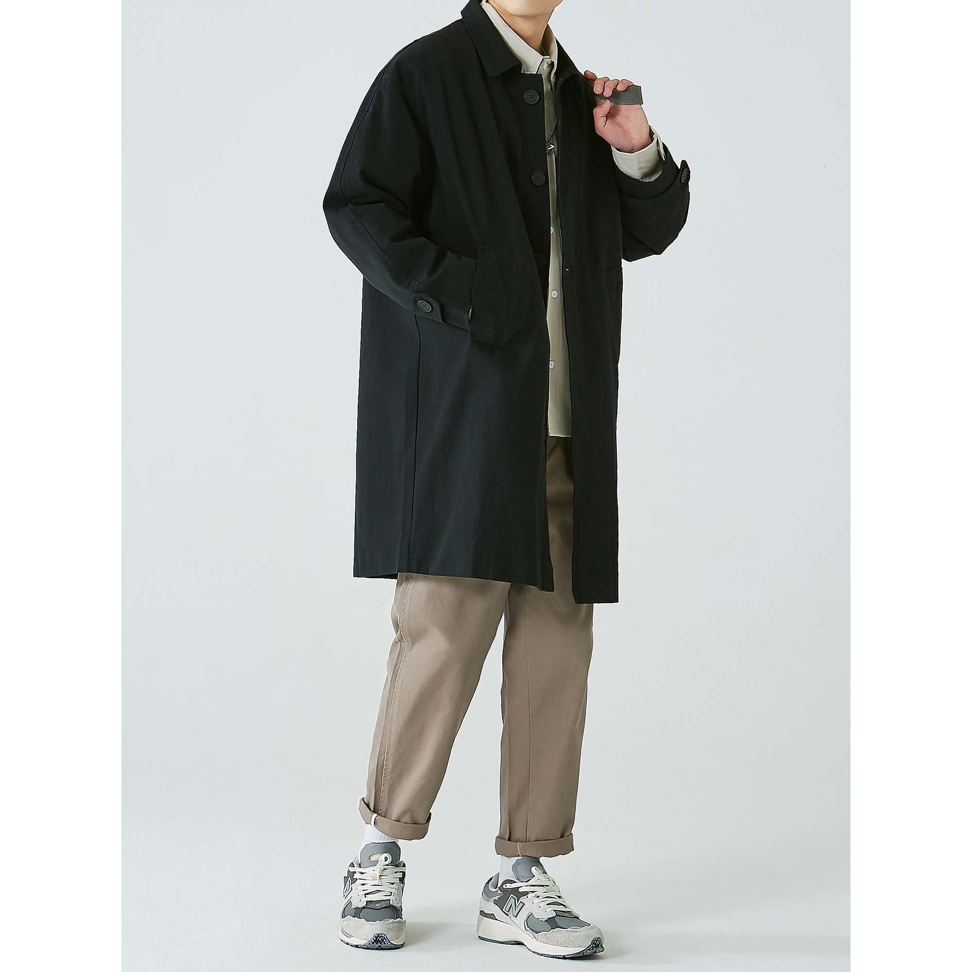 シンプル上質ステンカラーコート シンプルファッション