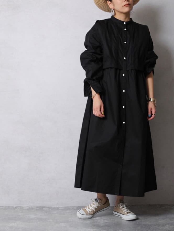 カジュアルマキシシャツ シンプルファッション