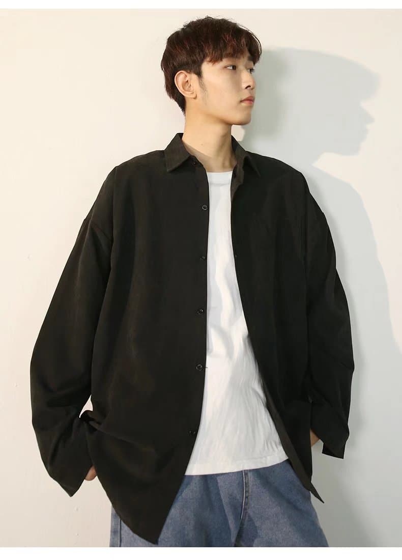 ゆったりシルエット カジュアルシャツ シンプルファッション