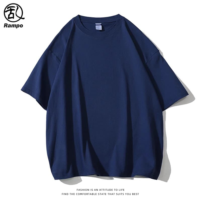 シンプルファッション ゆったり綿100%シンプル半袖Tシャツ
