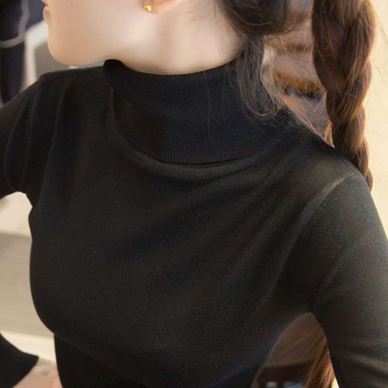 シンプル タートルネック リブニット シンプルファッション