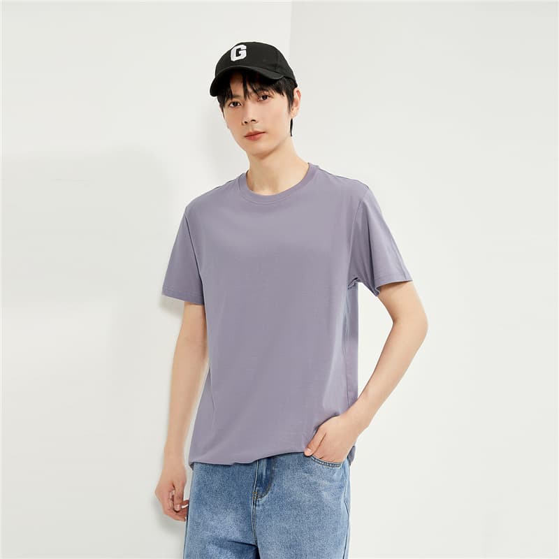 シンプルファッション 純綿素材シンプル丸首半袖Tシャツ