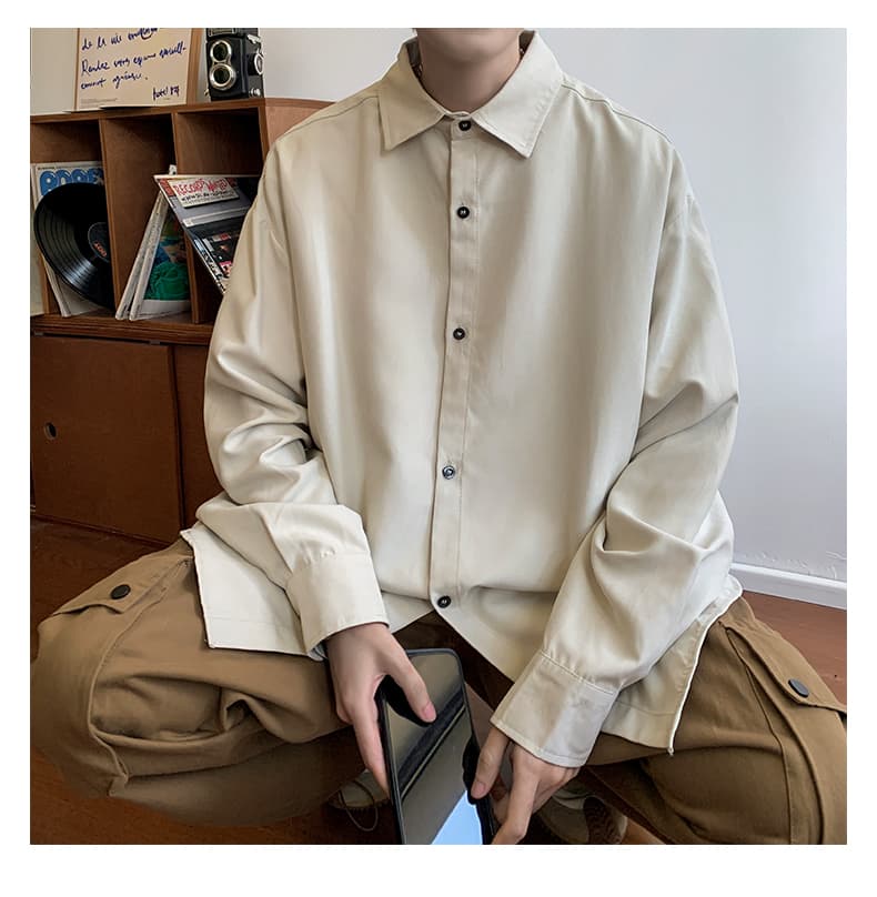 ゆったりシルエットシャツ シンプルファッション