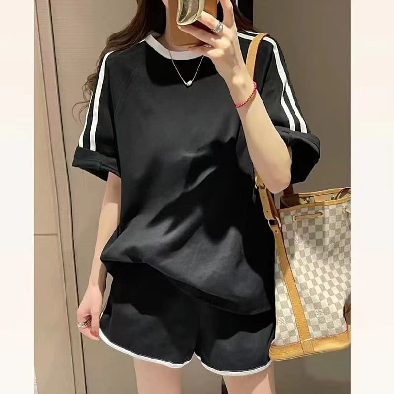 シンプルファッション ラインデザイン 上下セット ルームウェア