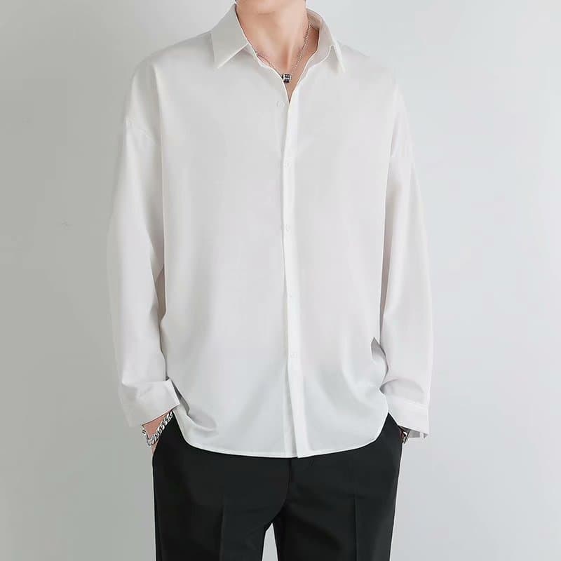 ゆったりシルエット ベーシックシャツ シンプルファッション