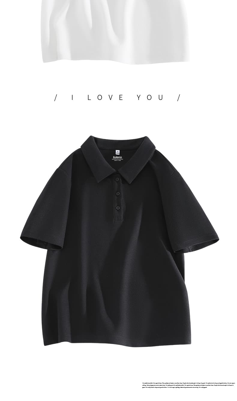 シンプルファッション ベーシック半袖ポロシャツ