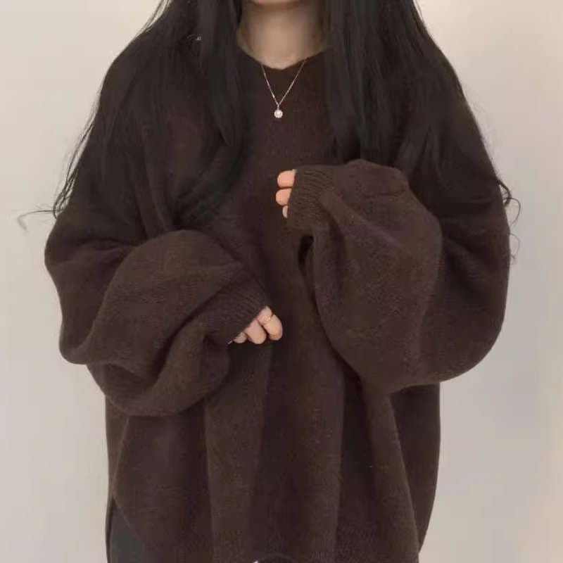ゆったりオーバーサイズニット シンプルファッション