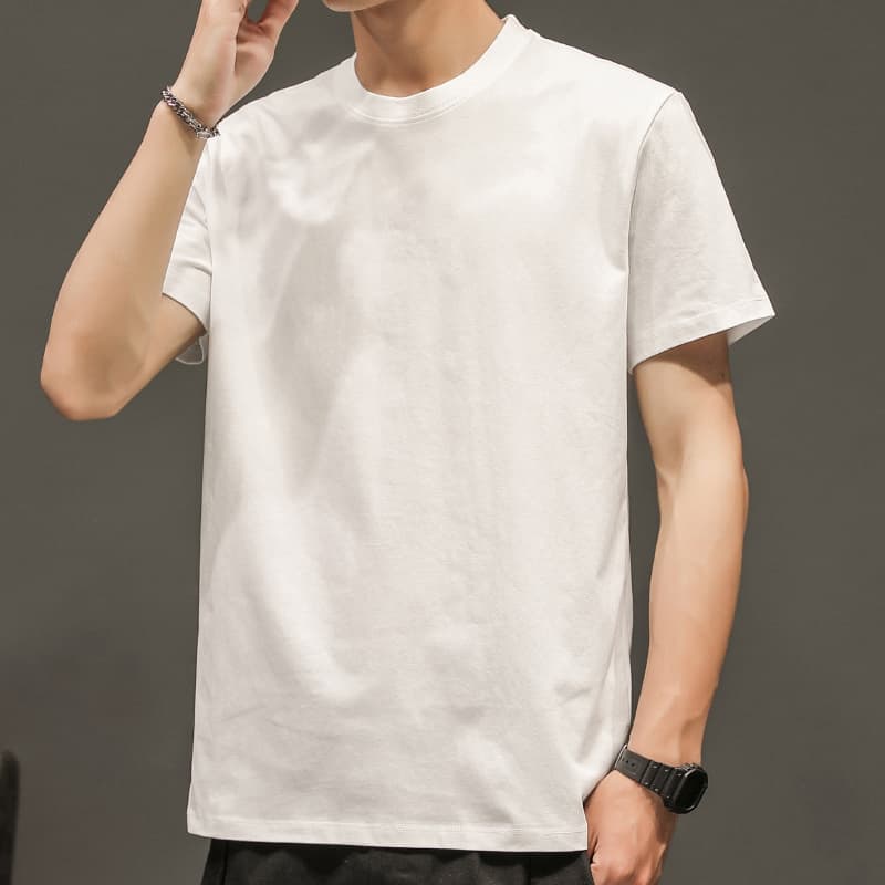 シンプルファッション ゆったり着れるVネック純綿Tシャツ