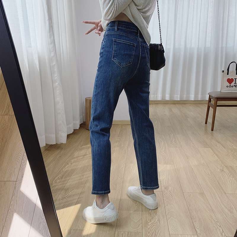 伝統デニム ストレートパンツ シンプルファッション