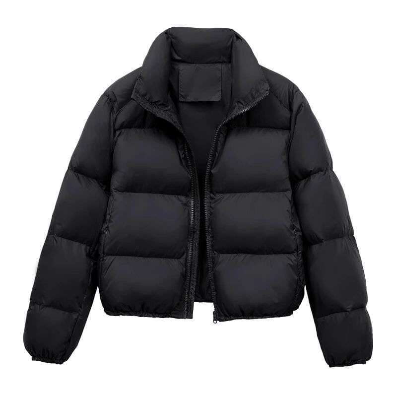 都会的シルエットのショート丈中綿ジャケット シンプルファッション