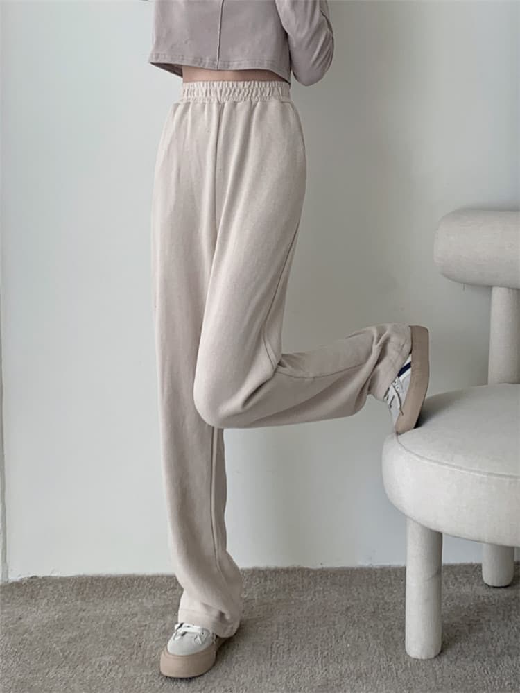 シンプルファッションパンツ シンプル ワイドレッグ ハイウエスト パンツ