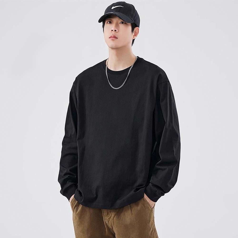 ベーシックオーバーサイズ長袖Tシャツ シンプルファッション