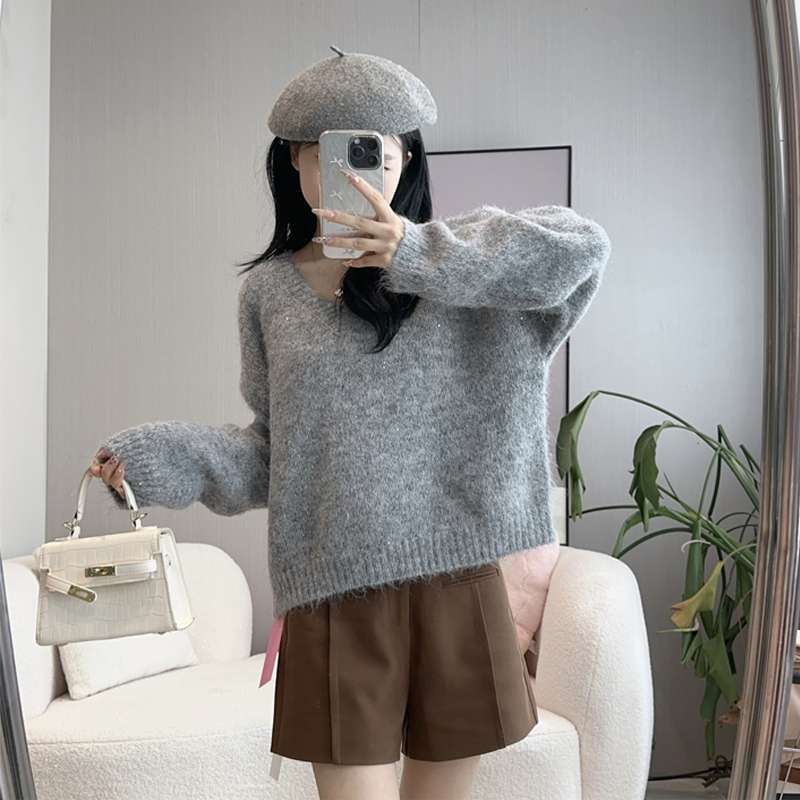 ふわもこベーシックニット シンプルファッション