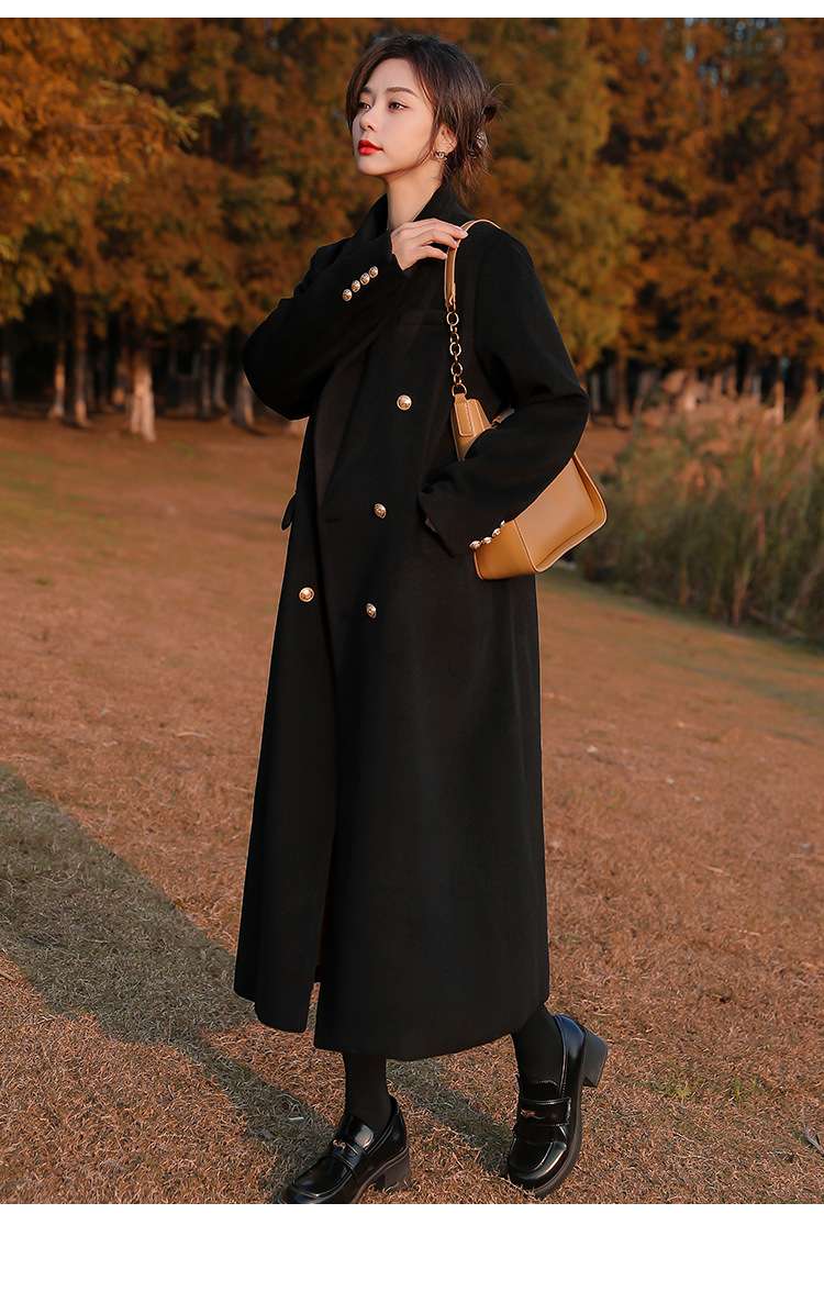 シックな秋冬ロングコート シンプルファッション